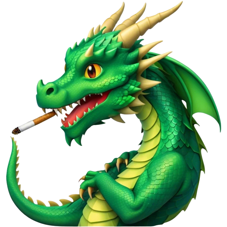 Dragon smoking a blunt emoji