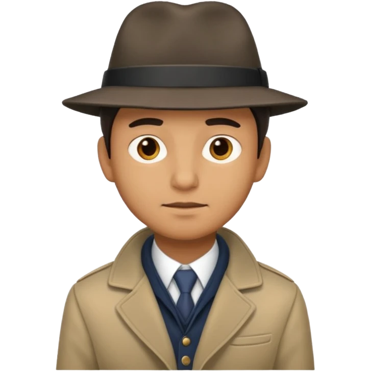 Man with a hat and jacket that can't talk emoji