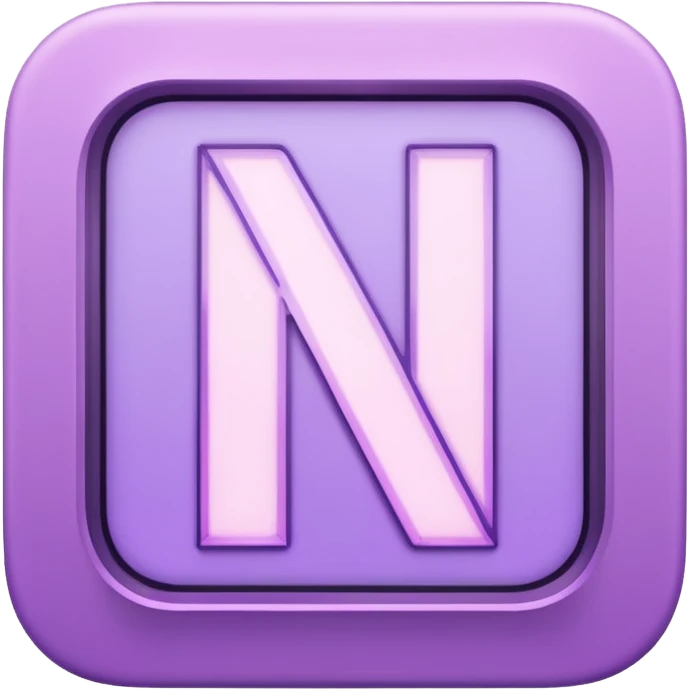 Netflix aesthetic "N" logo in pastel purple with illuminated outline emoji