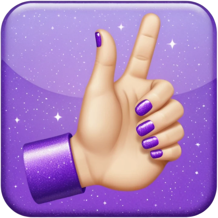 glitter purple hand thumbs up emoji