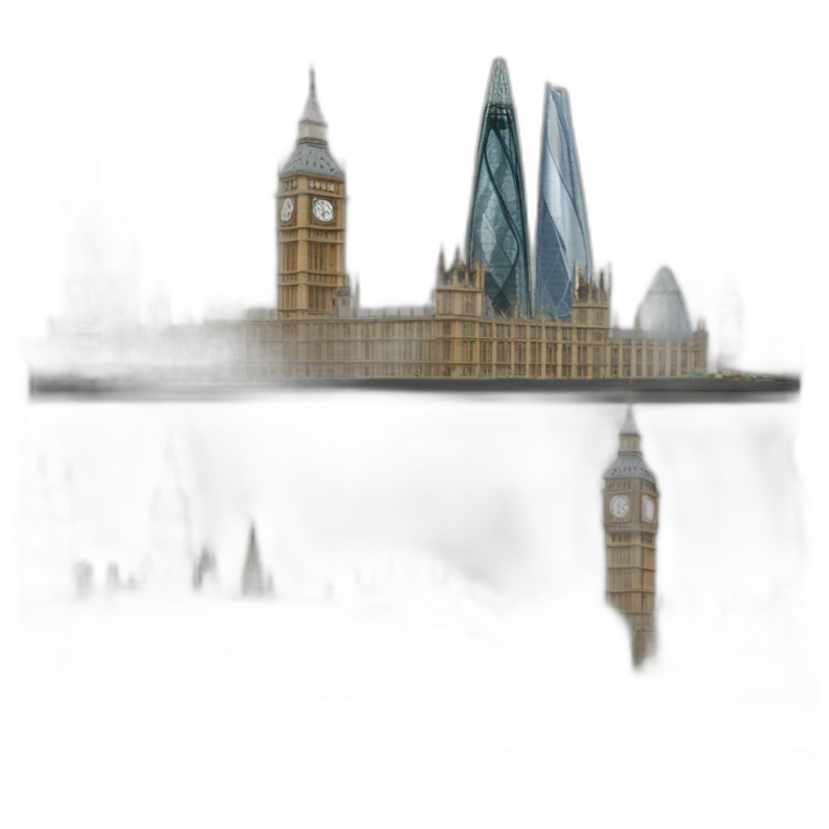 Frame of London with Gherkin, Shard, Tower Bridge and Big Ben. emoji