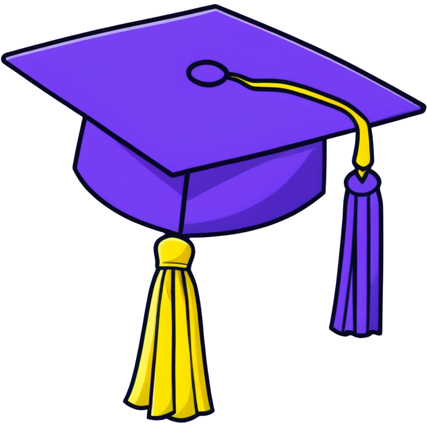 yellow graduation cap with a single tassel emoji