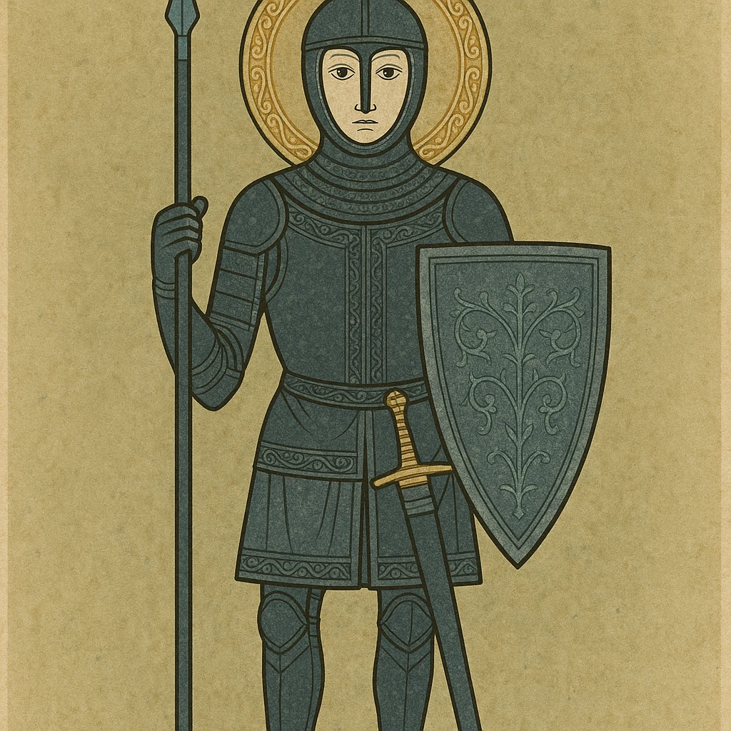 a knight in black armour, detailed, dramatic, fantasy style emoji