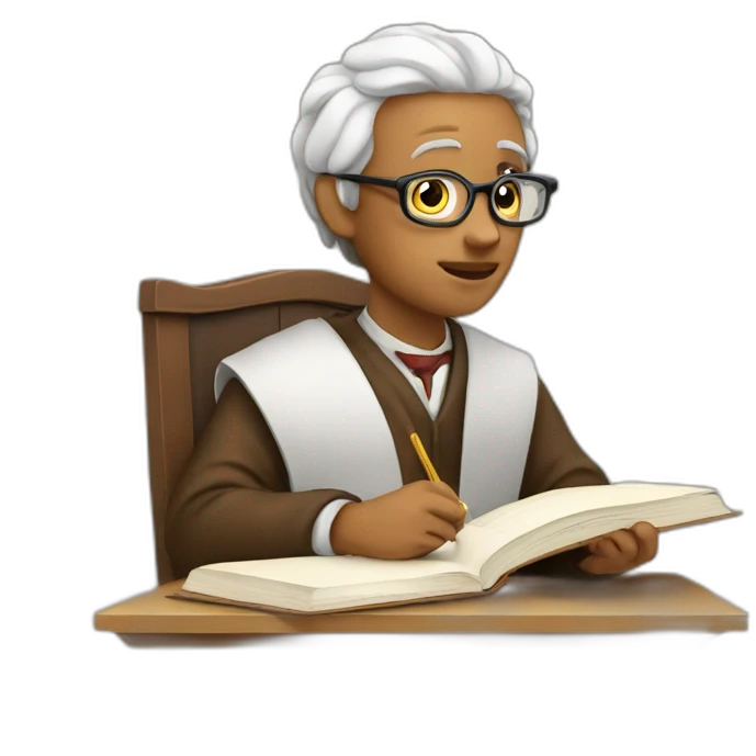 scholar studying emoji