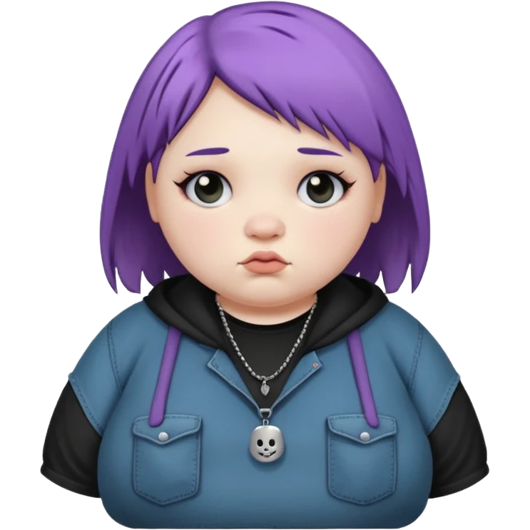 Emo fat girl wearing baggy grunge outfit emoji