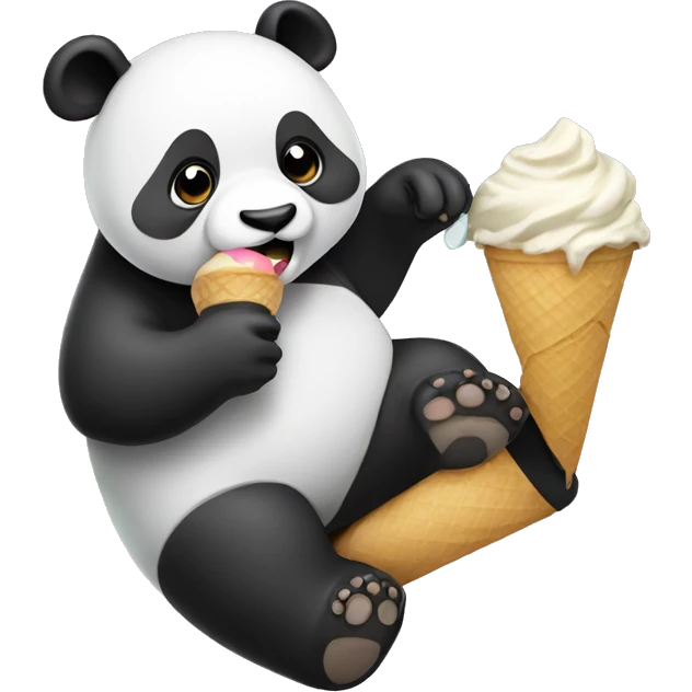 Panda eating ice cream emoji