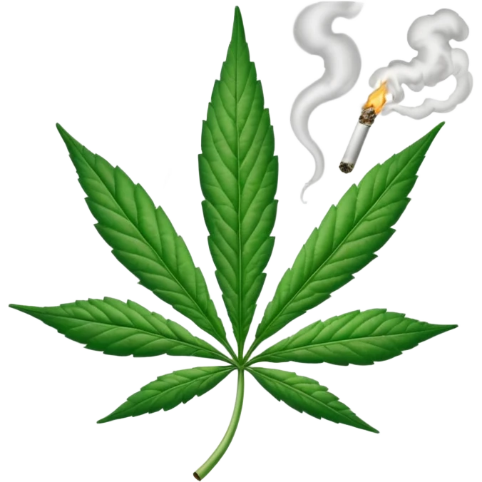 Marijuana leaf smoking a joint emoji