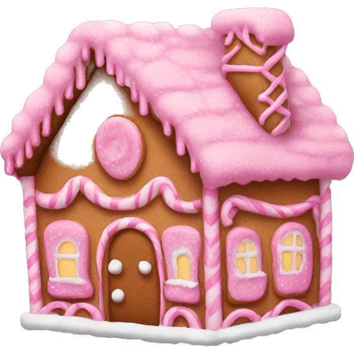 Pink Gingerbread house emoji