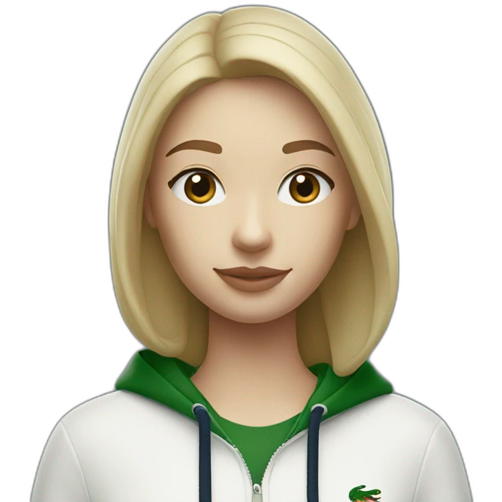 Lacoste bag girl with black lacoste hoodie emoji