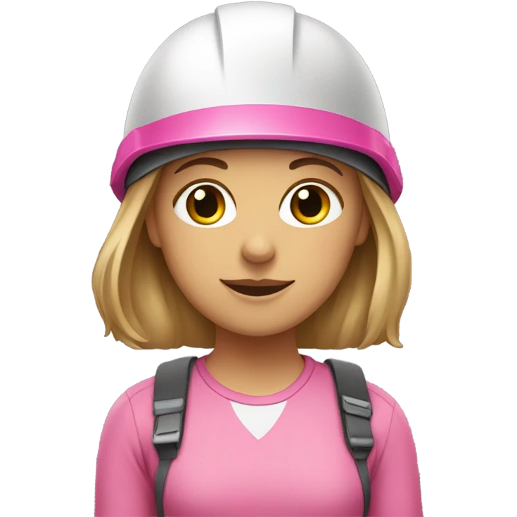 girl wearing a helmet with pink shirt emoji