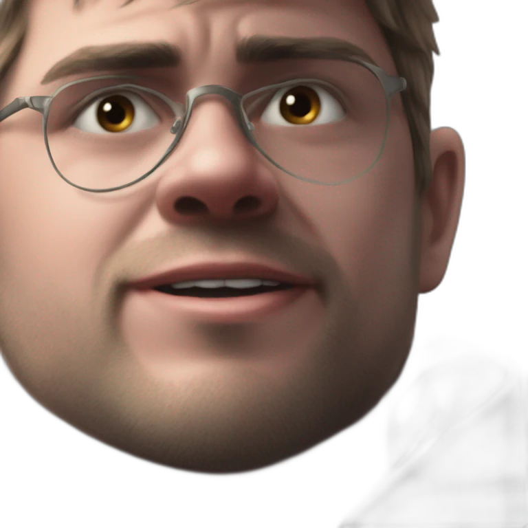 bearded man stares, intense emoji