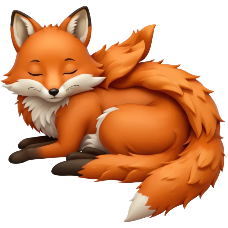 a sleeping fox  emoji emoji