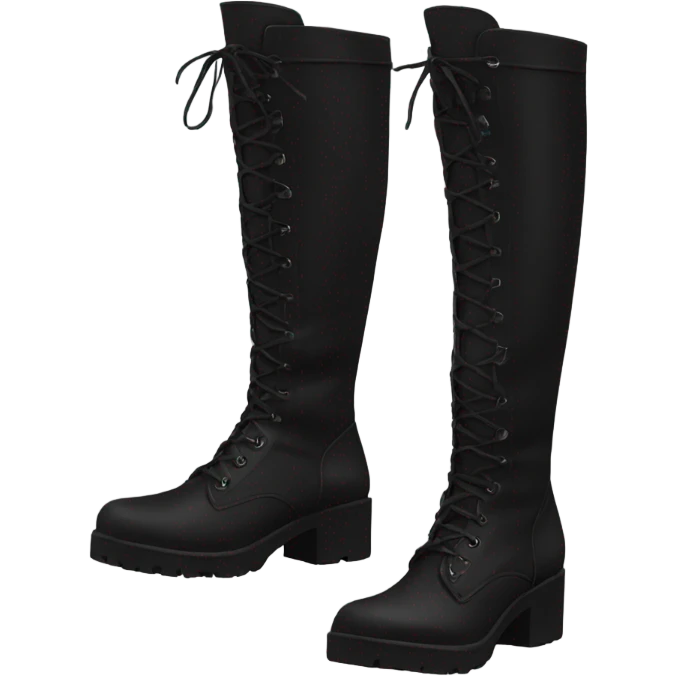 knee high chunky black boots emoji
