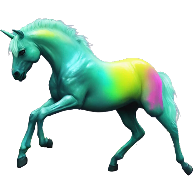 .Zombie_ Vaporwave black holographic oilslick zombie unicorn yellow caution tape emoji