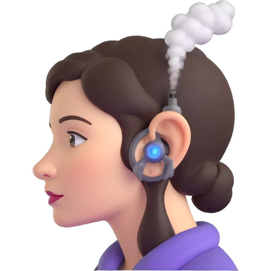 a woman with steam coming out of her ears emoji