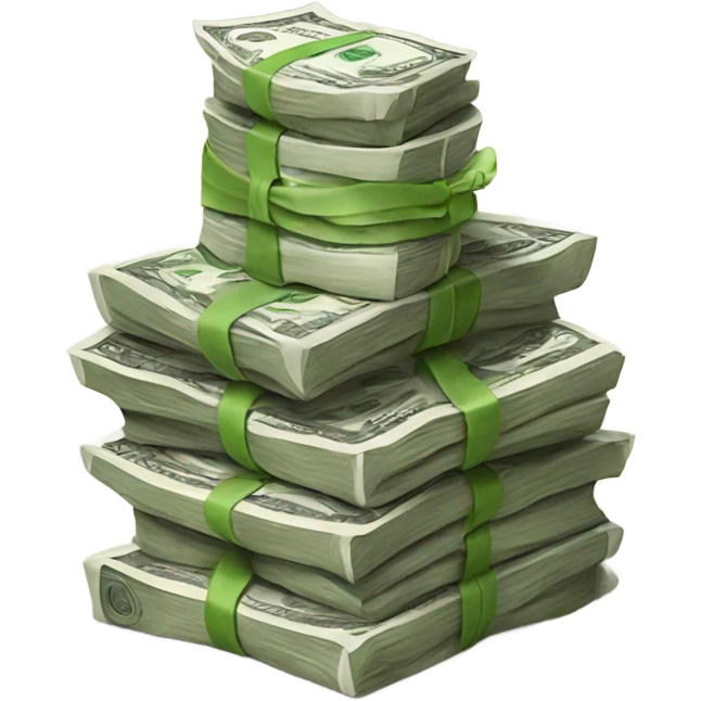 money stack with bow ties around it  emoji