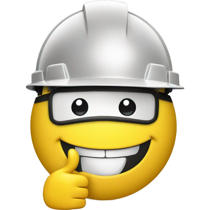 smiley in a construction helmet with thumbs up emoji