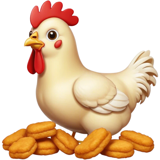 Chicken eating chicken nuggets  emoji