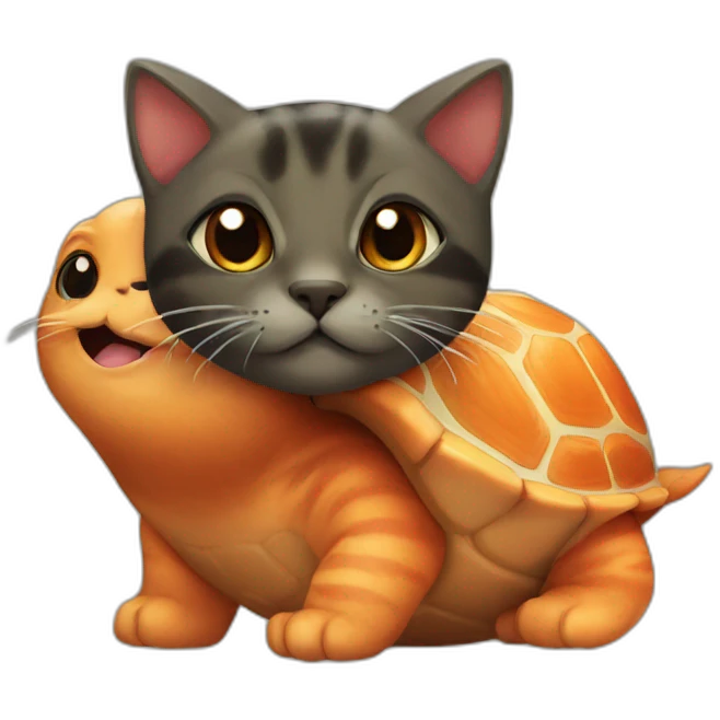 Turtle orange and black cat emoji