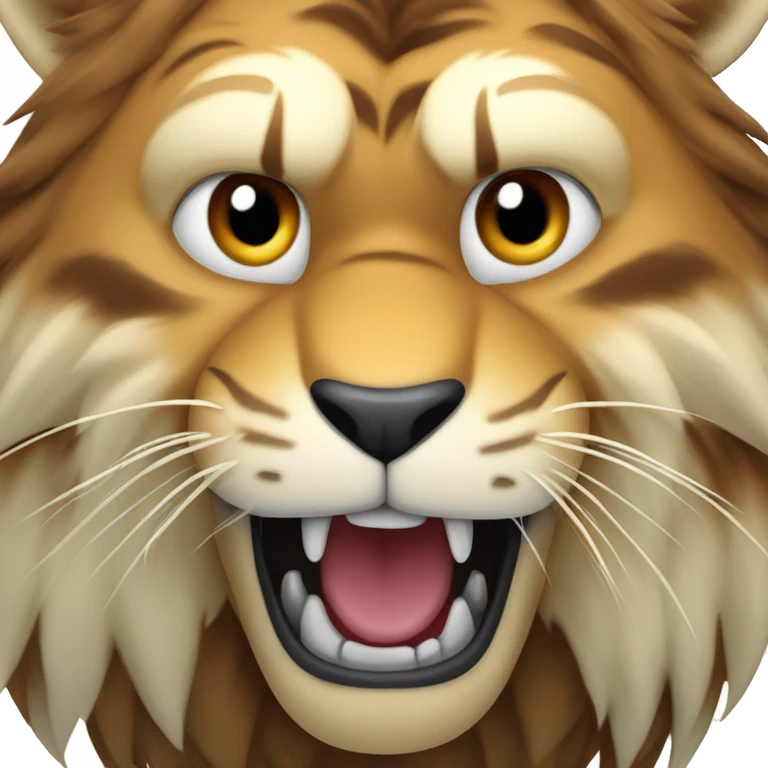 Sabertooth tiger with brown fur and gigantic fangs emoji