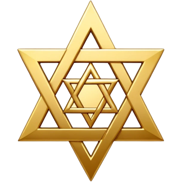 White and gold star of David emoji
