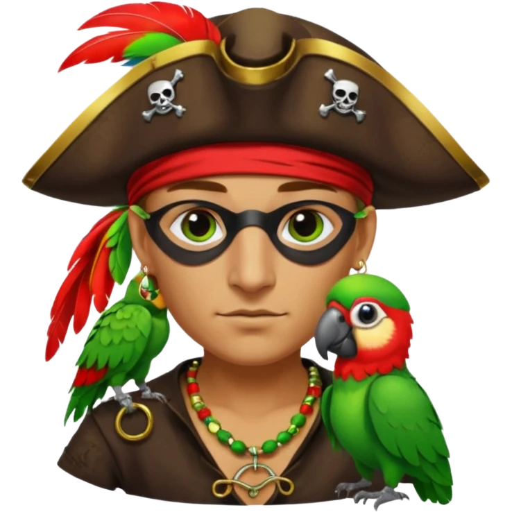 pirate and parrot emoji