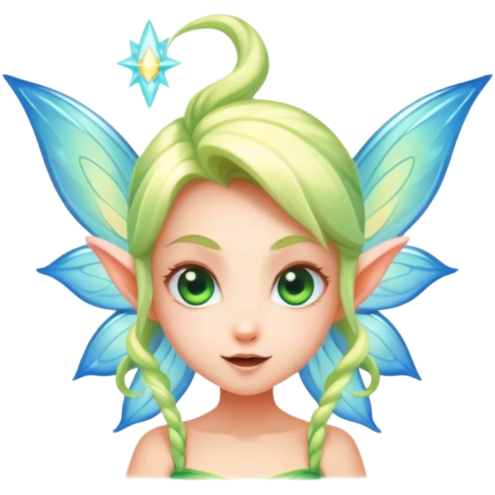 a tiny mischievous fairy with pointy ears and glowing aura emoji