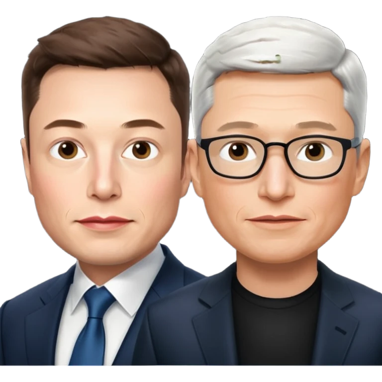 Elon musk and tim cook  emoji
