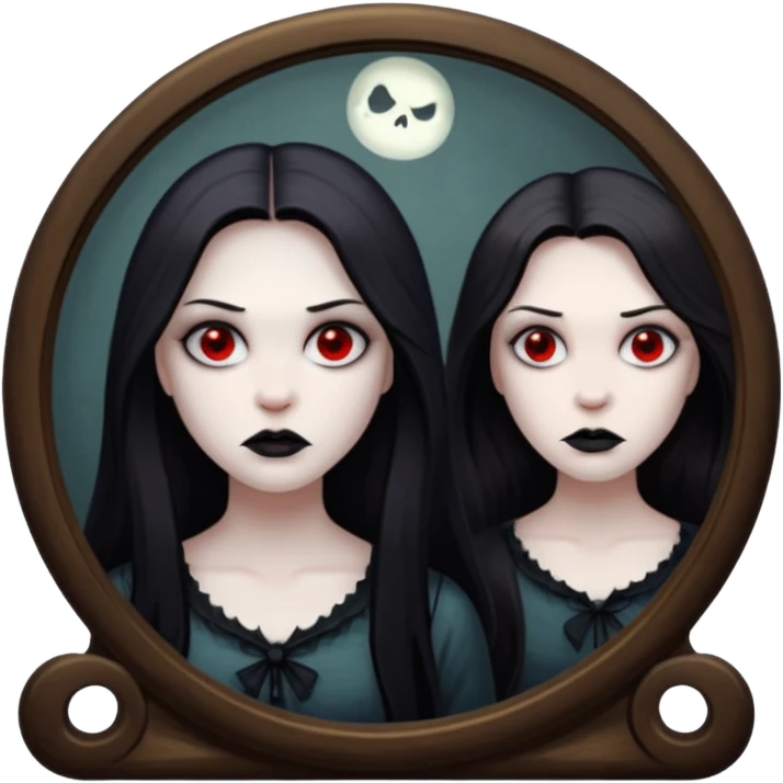 Spooky killer on mirror behind woman emoji