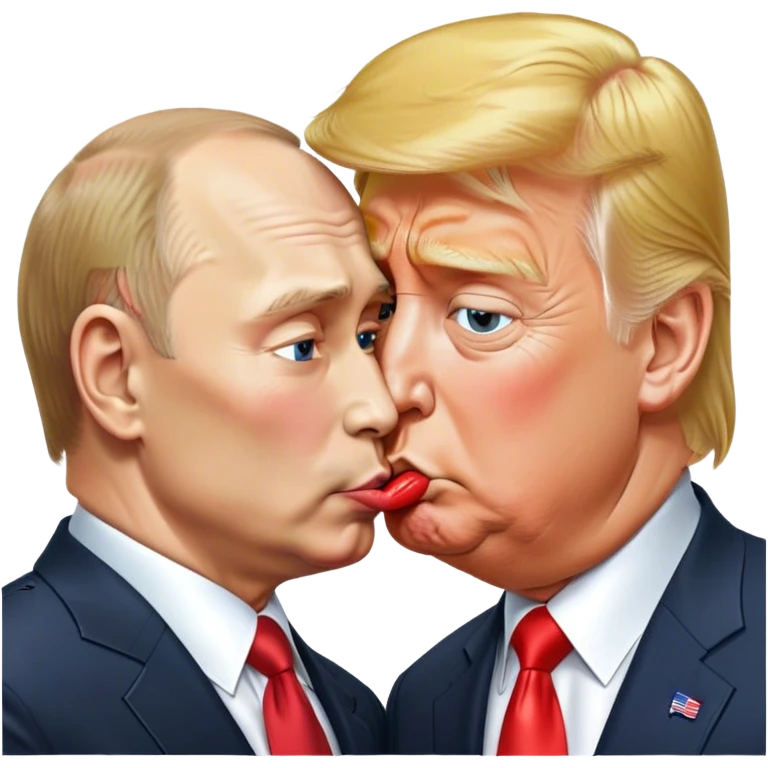 putin giving a k*i*s*sing to trump emoji