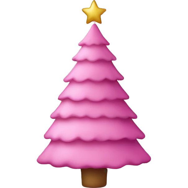 Pink Christmas tree emoji