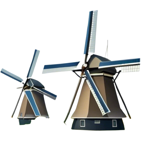 Cinematic Realistic Kinderdijk Windmills Landmark Emoji, showcasing traditional Dutch windmills aligned along a tranquil canal, with lush green fields, soft ripples in the water. emoji