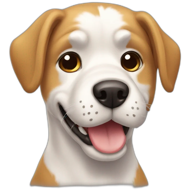 Chat sur un chien emoji