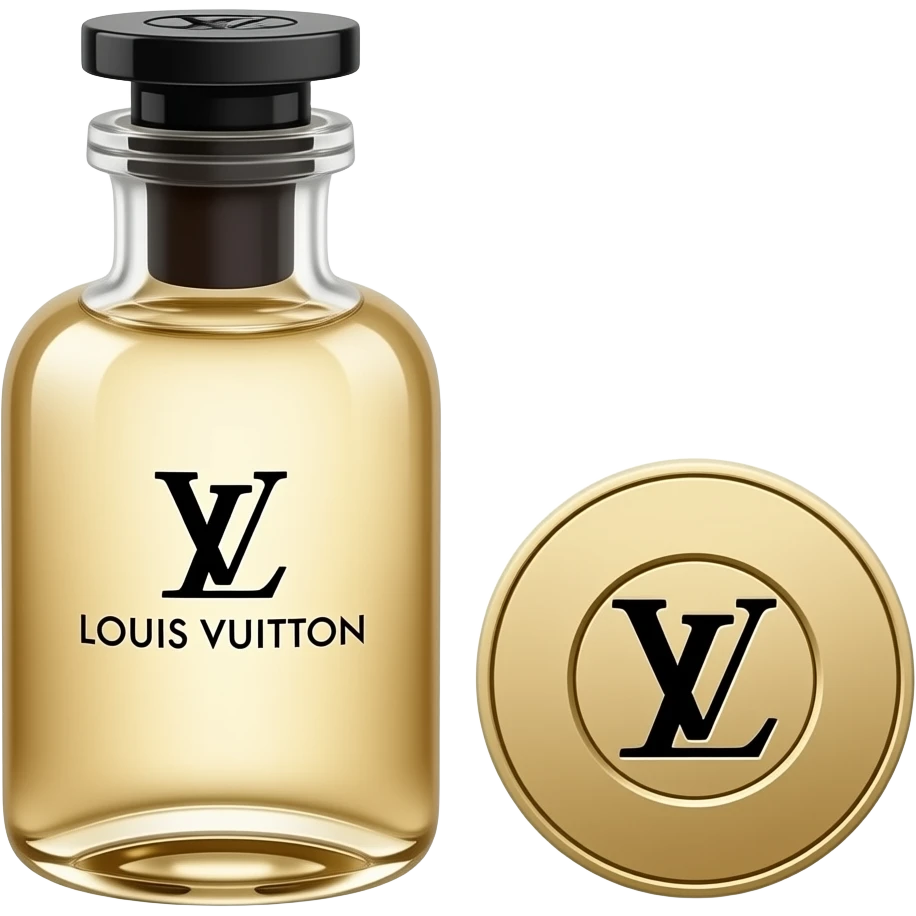 louis vuitton fragrance with lv logo on cap and bottle and the text louis vuitton under the logo emoji