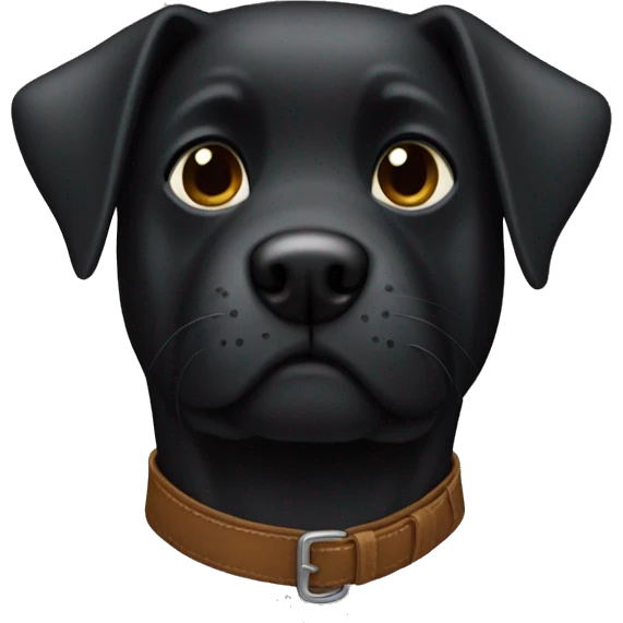 Black dog wearing leather jacket emoji