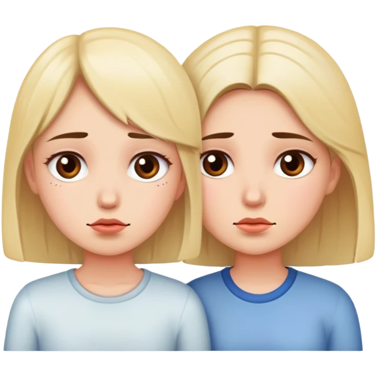 Two girls saying sorry emoji