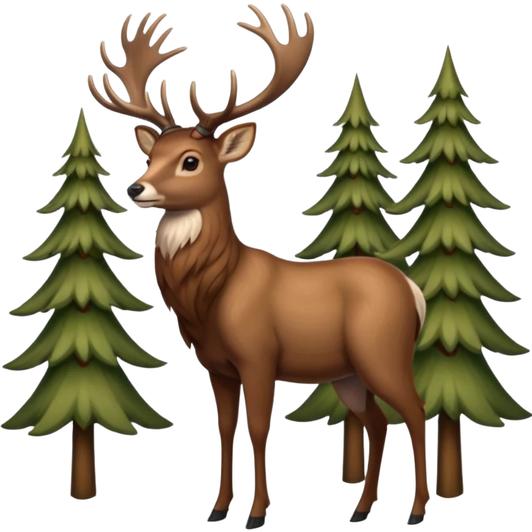 broad antlered deer emoji