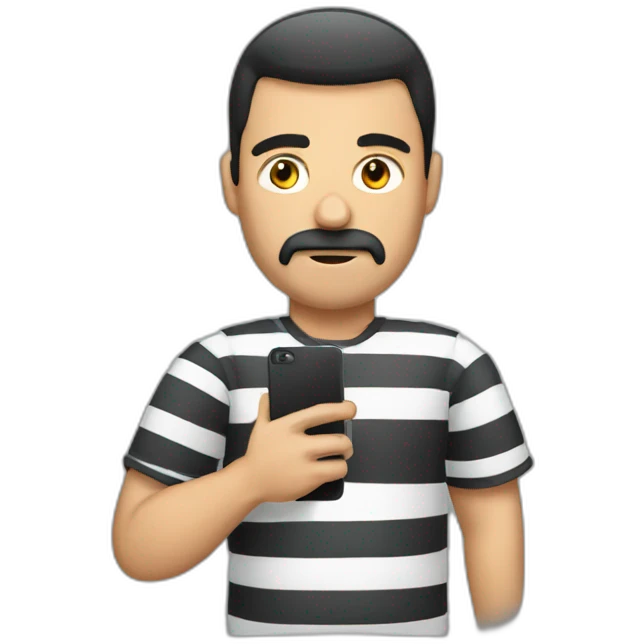 prisoner with phone emoji