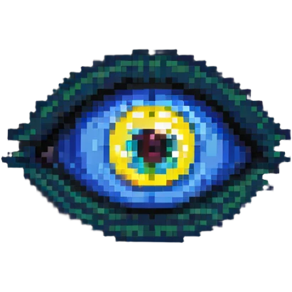pixel art eyes in different colors emoji