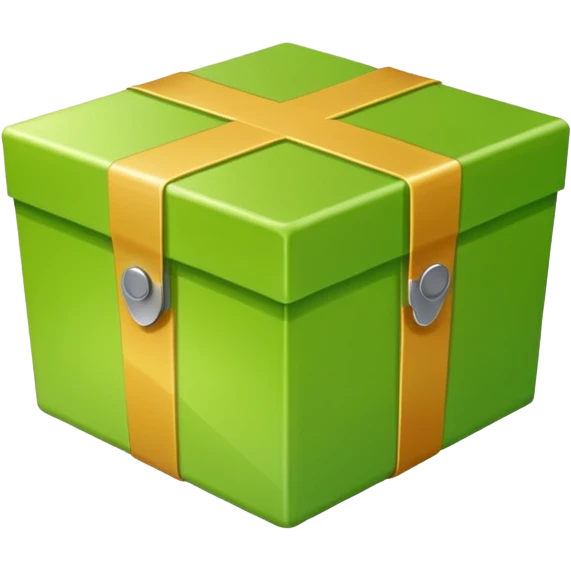 light green shipping box with shiny texture, no logos, no stickers emoji