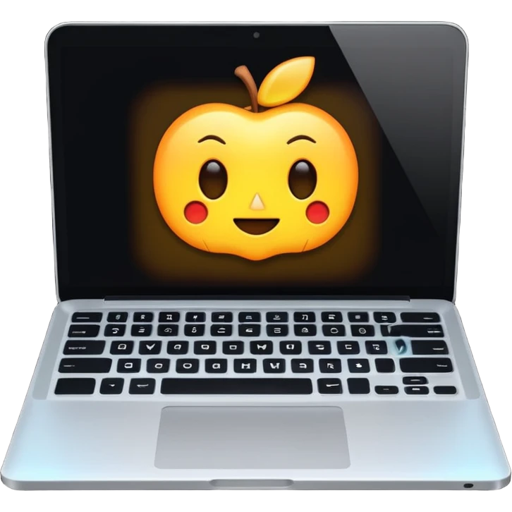 Laptop running a game emoji