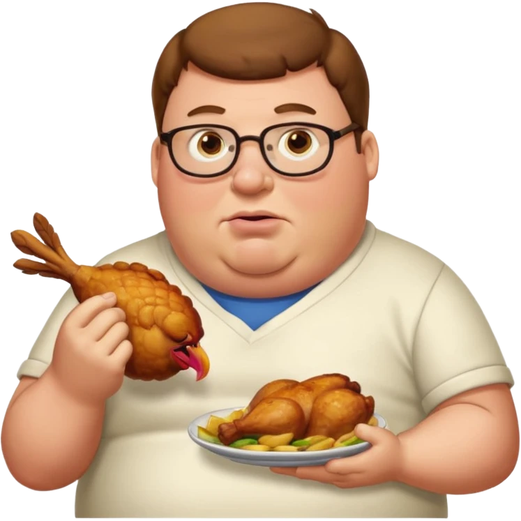 can you do  Peter Griffin stand and eat chicken thighs emoji