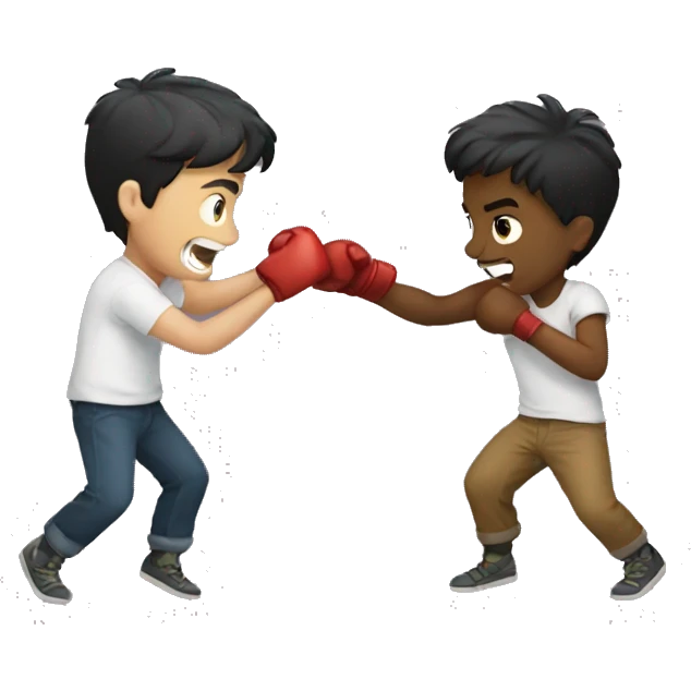 A boy fighting a boy  emoji
