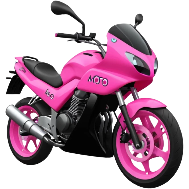 moto sportiva con scritta nera e solo avanti rosa fluorescente  emoji