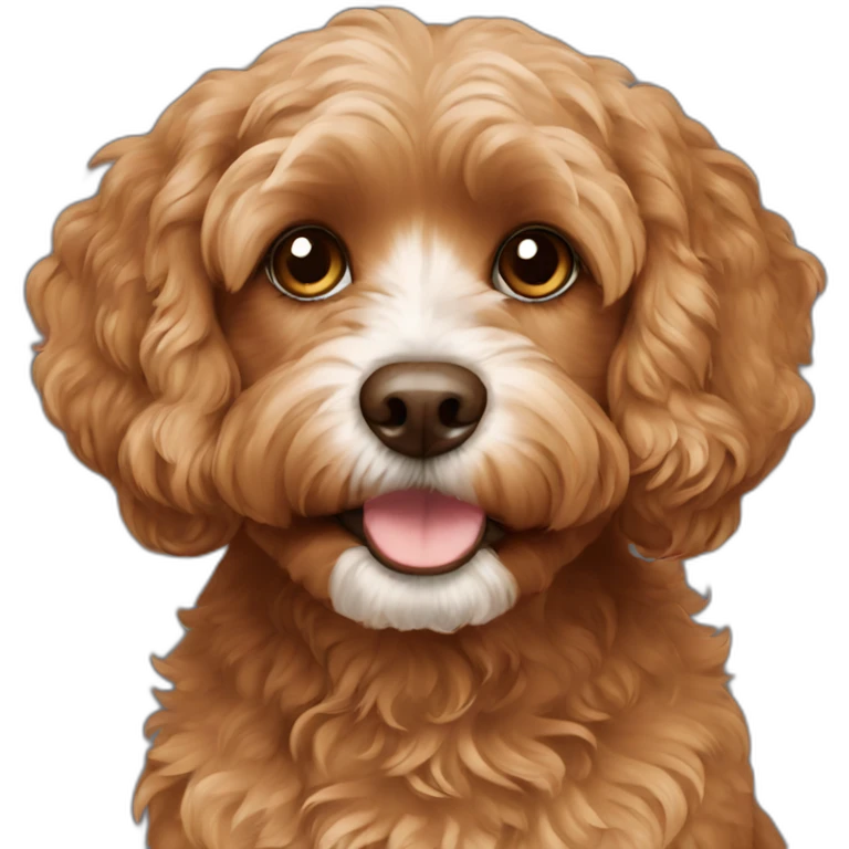 Brown cavapoo emoji