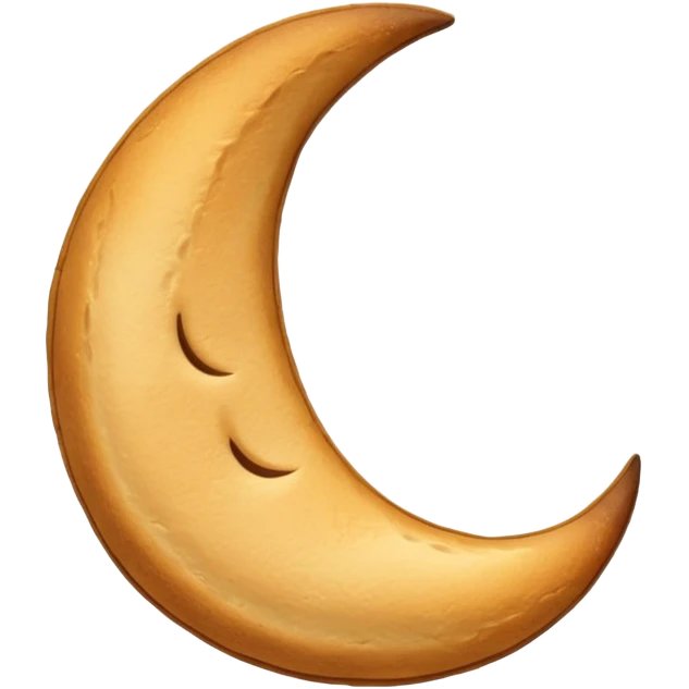 elongated  in the shape of a crescent moon crouton without a face emoji