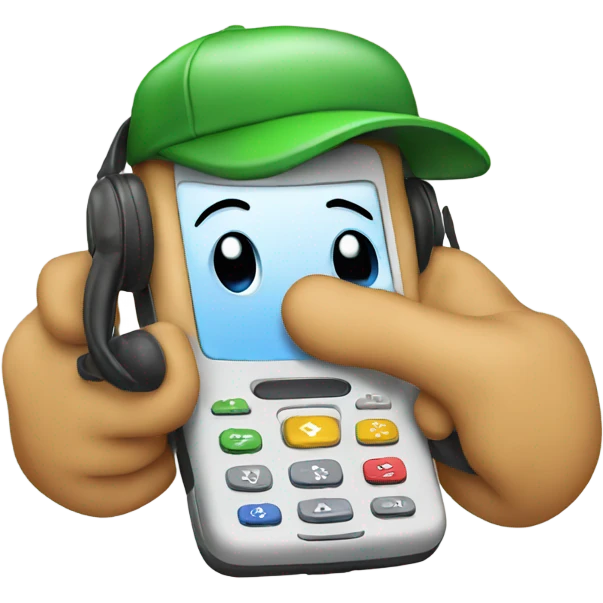 phone wearing a cap emoji