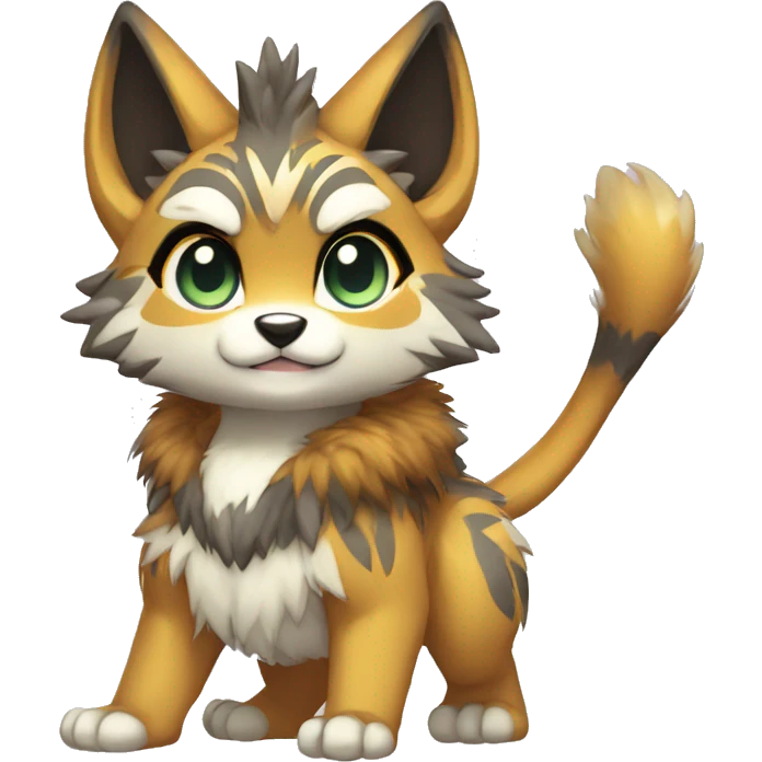 shiny, patterns, Kemono-style, Chibi, Anthro-Fur-Sona-Fakémon, Full Body emoji