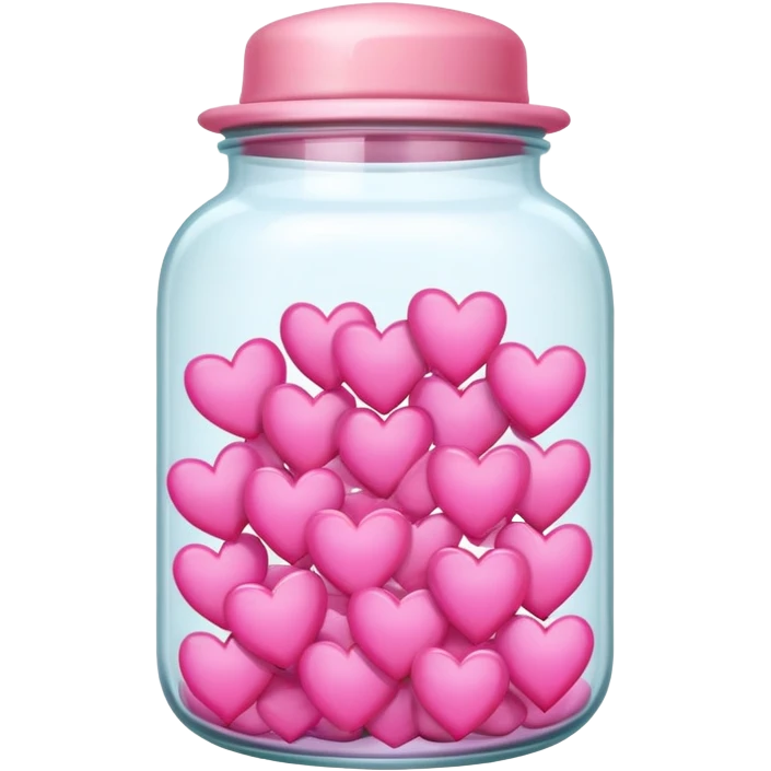 Jar full of pink hearts emoji