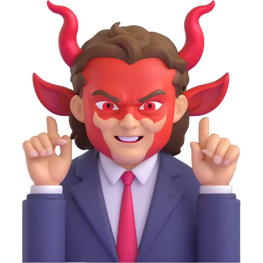 Leonardo DiCaprio with devil horns and demonic features emoji